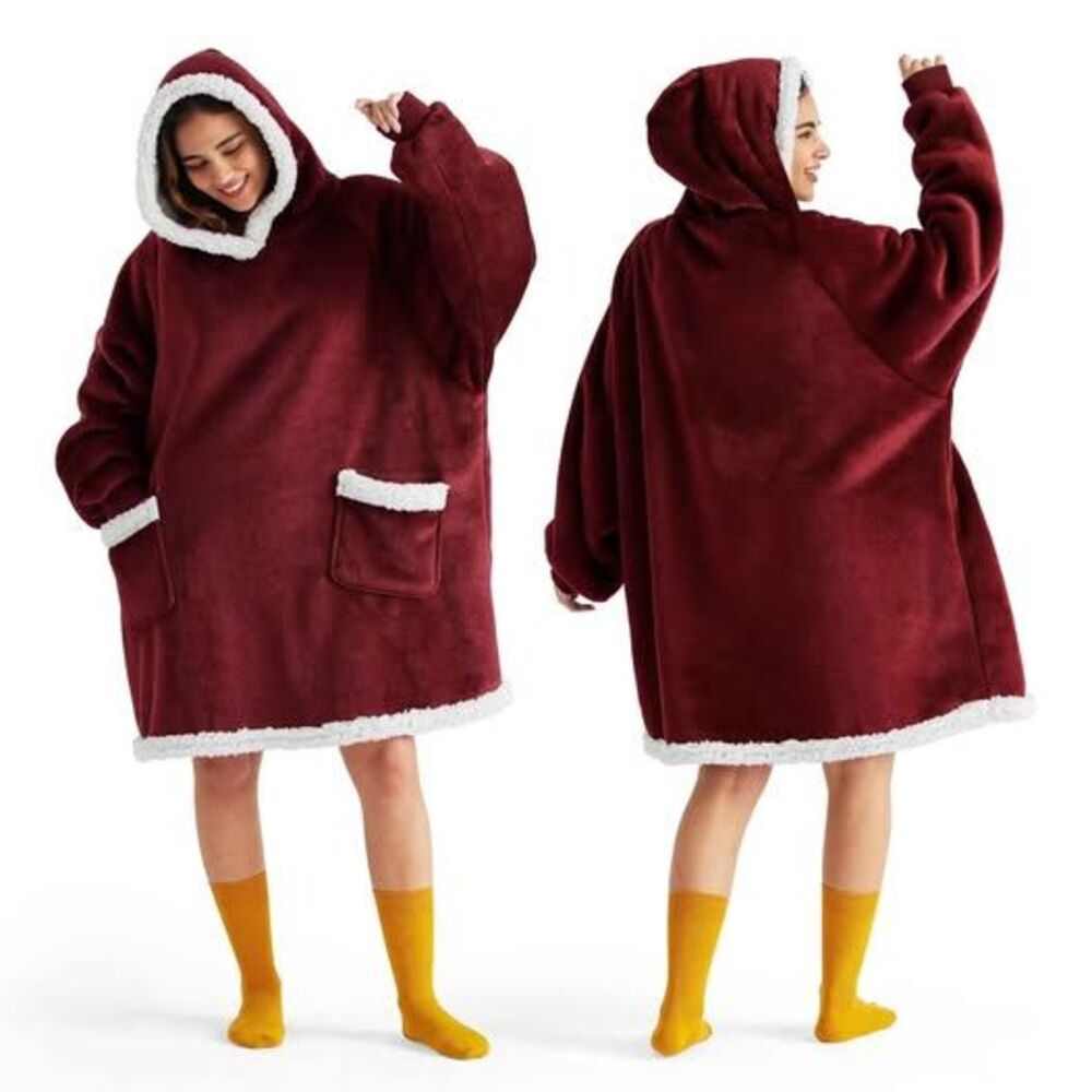 Wearable Blanket Hoodie, Long Hooded Blanket Sweatshirt as Christmas Birthday Gi